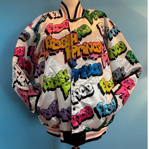 NWT Headgear Classics Bomber Jacket Funky Fresh Prince of Bel-Air Satin 5XL